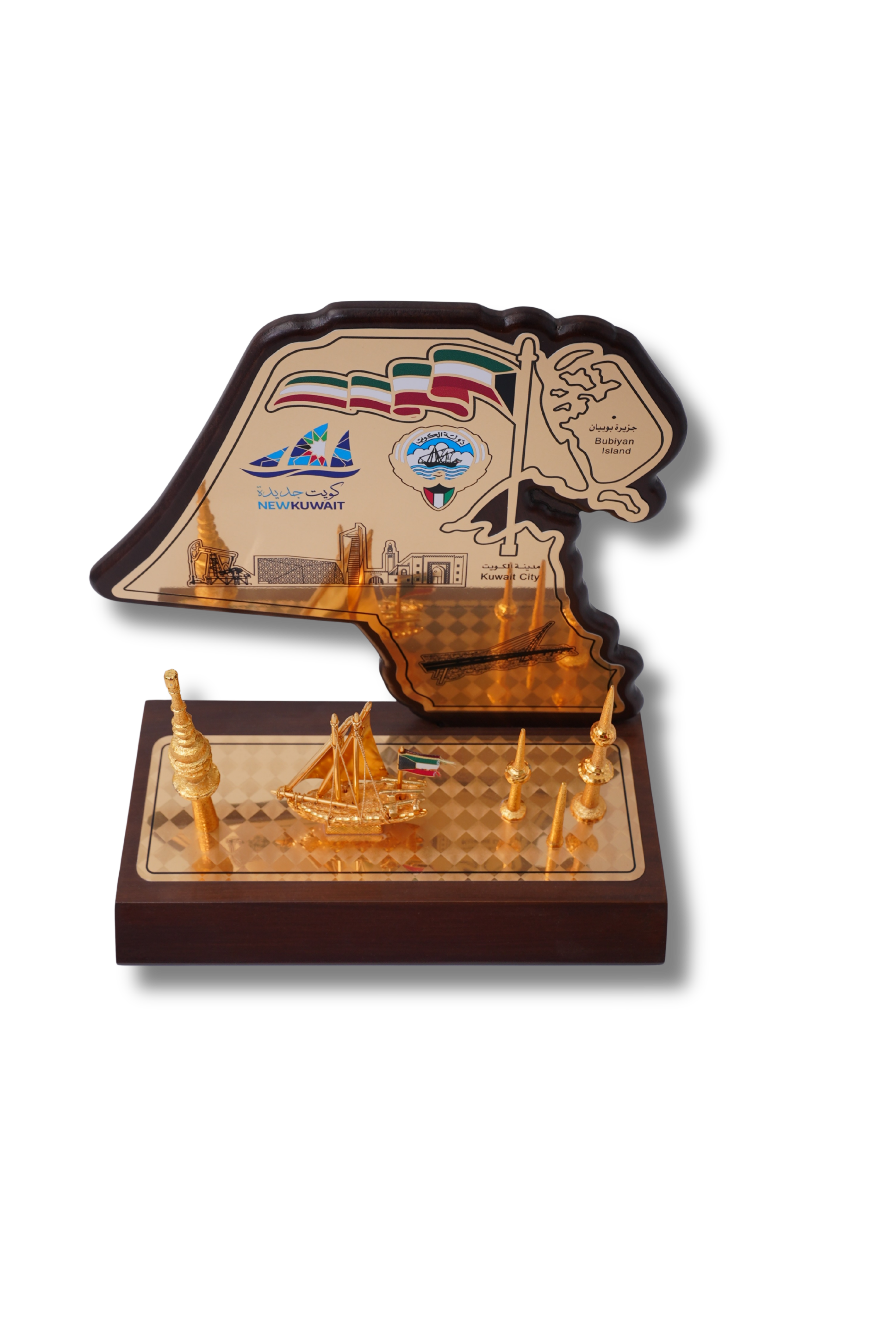 Kuwait Map & Landmark Luxury Souvenir