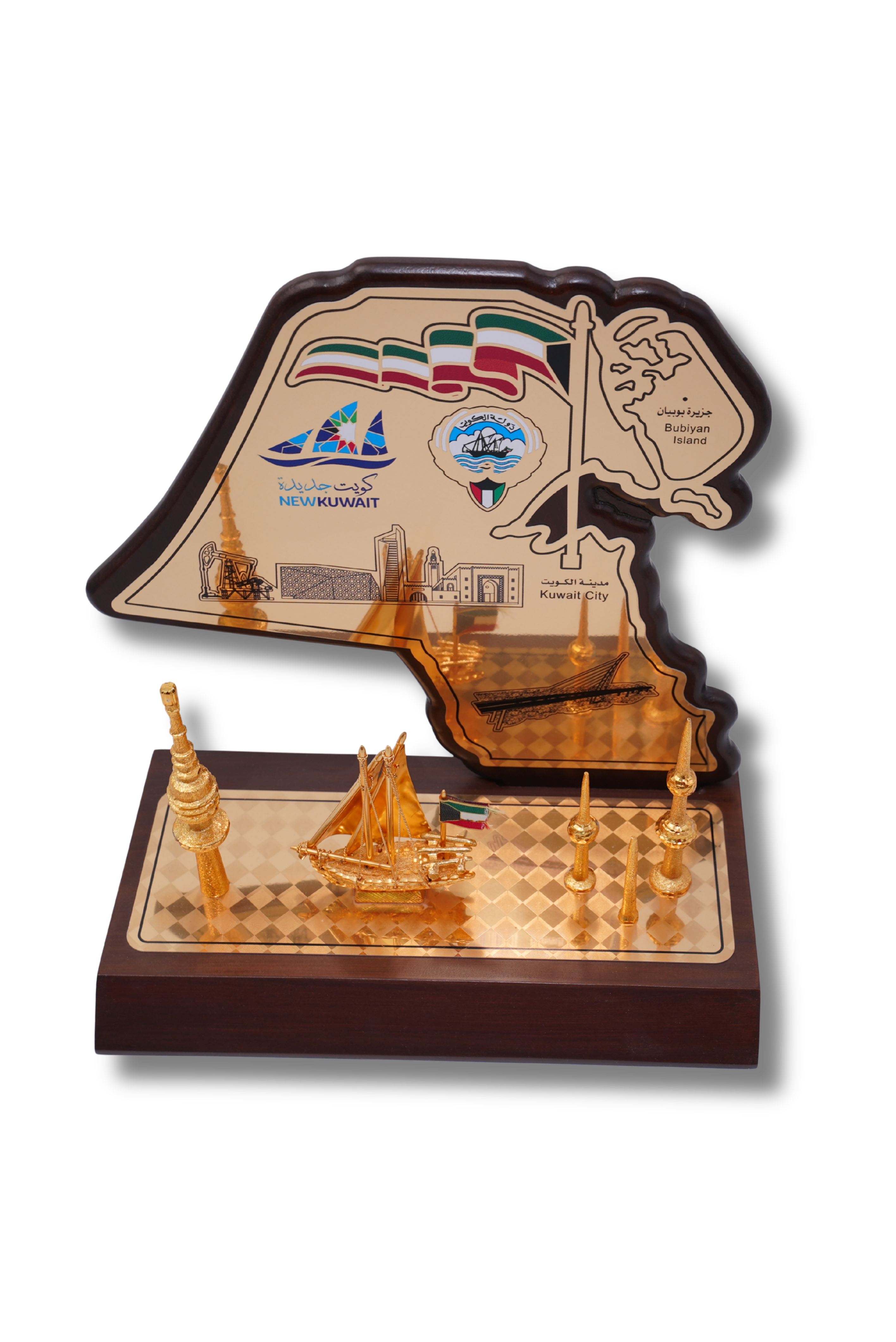 Kuwait Map & Landmark Luxury Souvenir