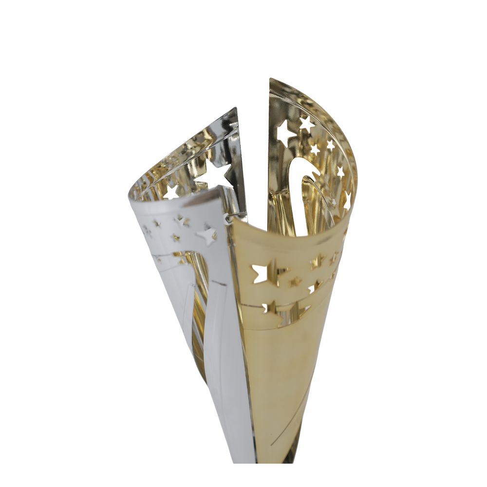 GOLDEN SILVER STAR METAL TROPHY