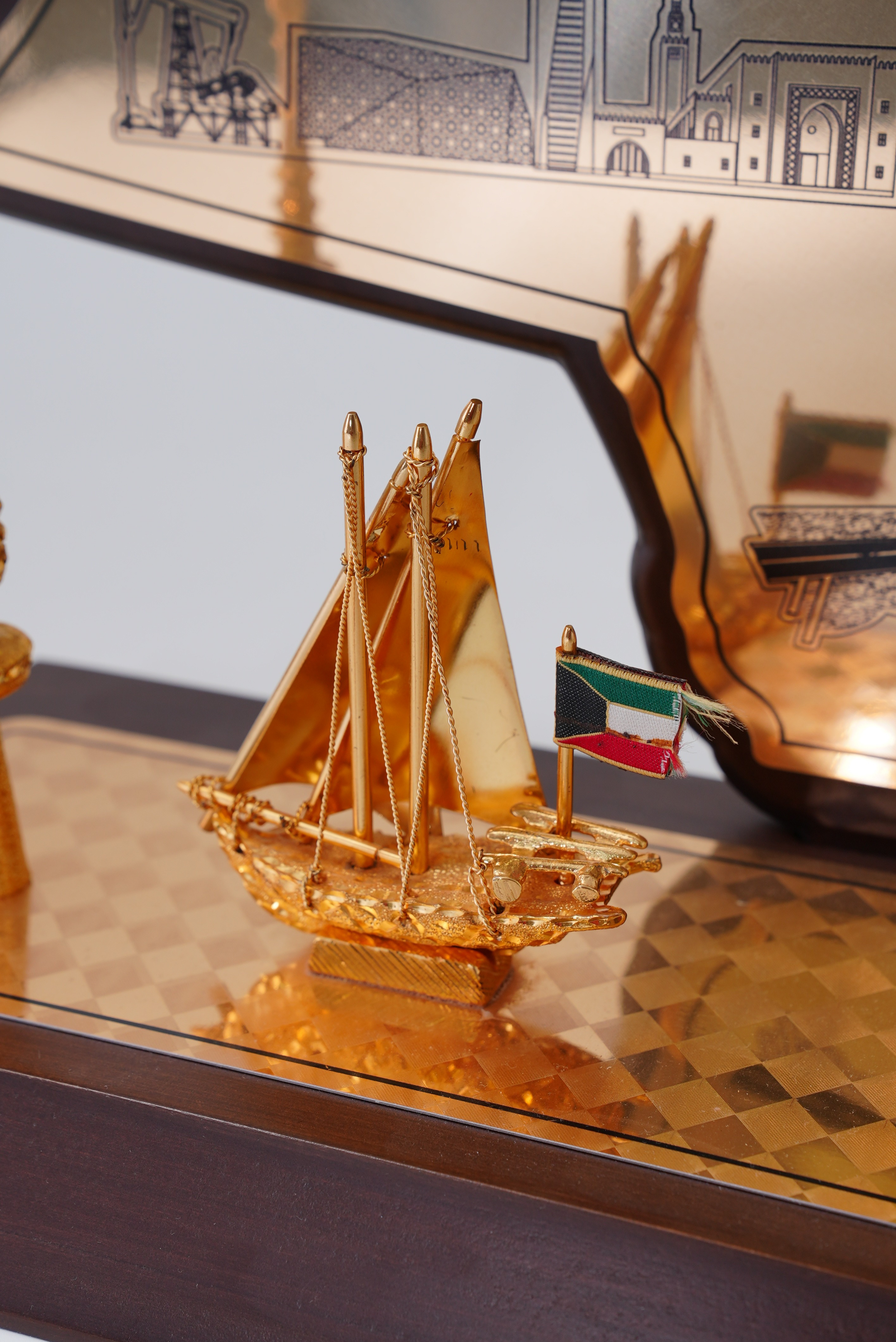 Kuwait Map & Landmark Luxury Souvenir