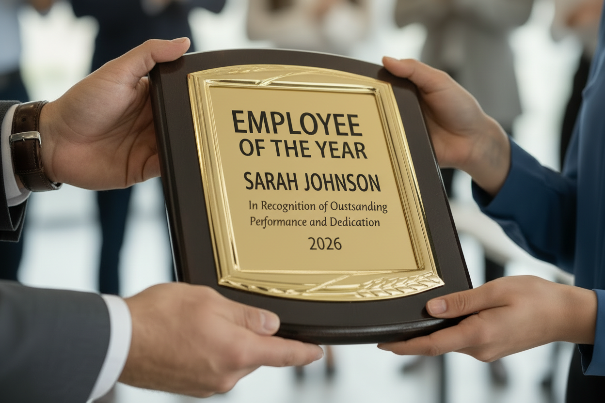 Prestige Gold Mirror Award Plaque