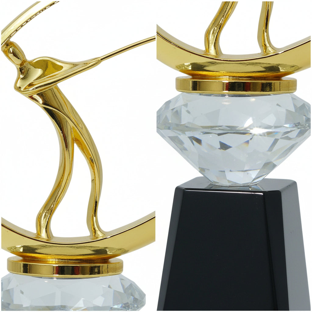 Golden Swing Crystal Golf Award Trophy