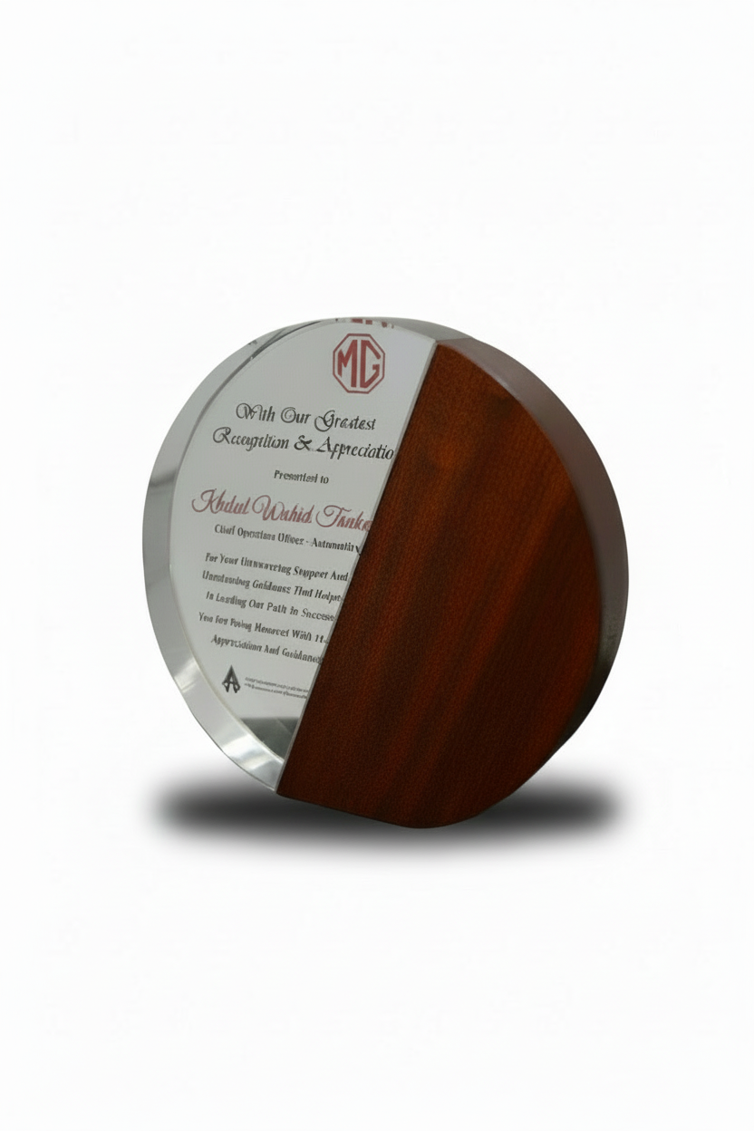 CIRCULAR WOODEN  CRYSTAL