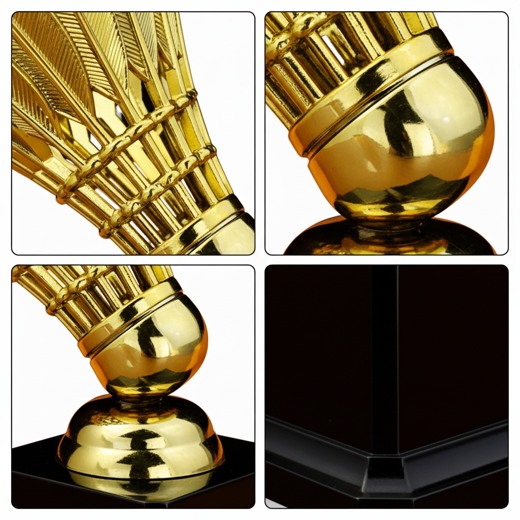 Golden Shuttlecock Badminton Trophy
